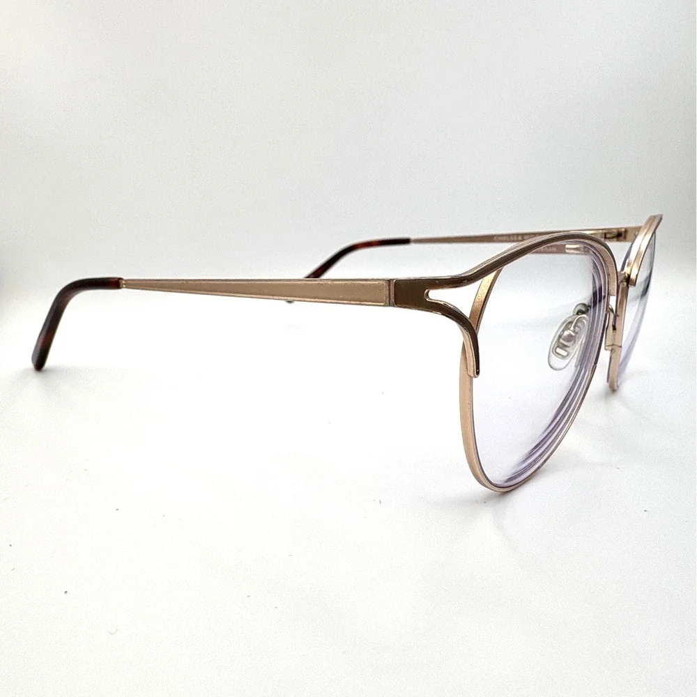 Chelsea Morgan Cat Eye Eyeglasses 20244 Gold Frame Designer Glasses Eyewear Chic